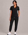 Women's VantaFlex™ Scrub Set Classic V-Neck Top + Jogger Pant - Long Shift Scrubs