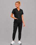 Women's VantaFlex™ Scrub Set Classic V-Neck Top + Jogger Pant - Long Shift Scrubs