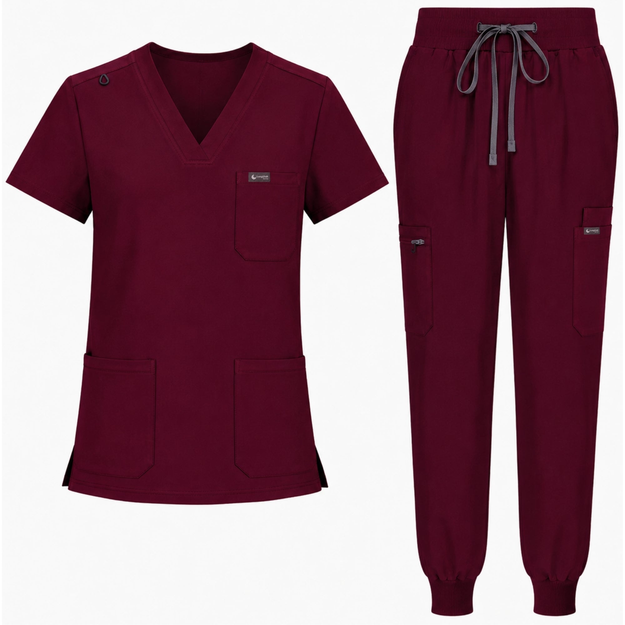 Women's VantaFlex™ Scrub Set Classic V-Neck Top + Jogger Pant - Long Shift Scrubs