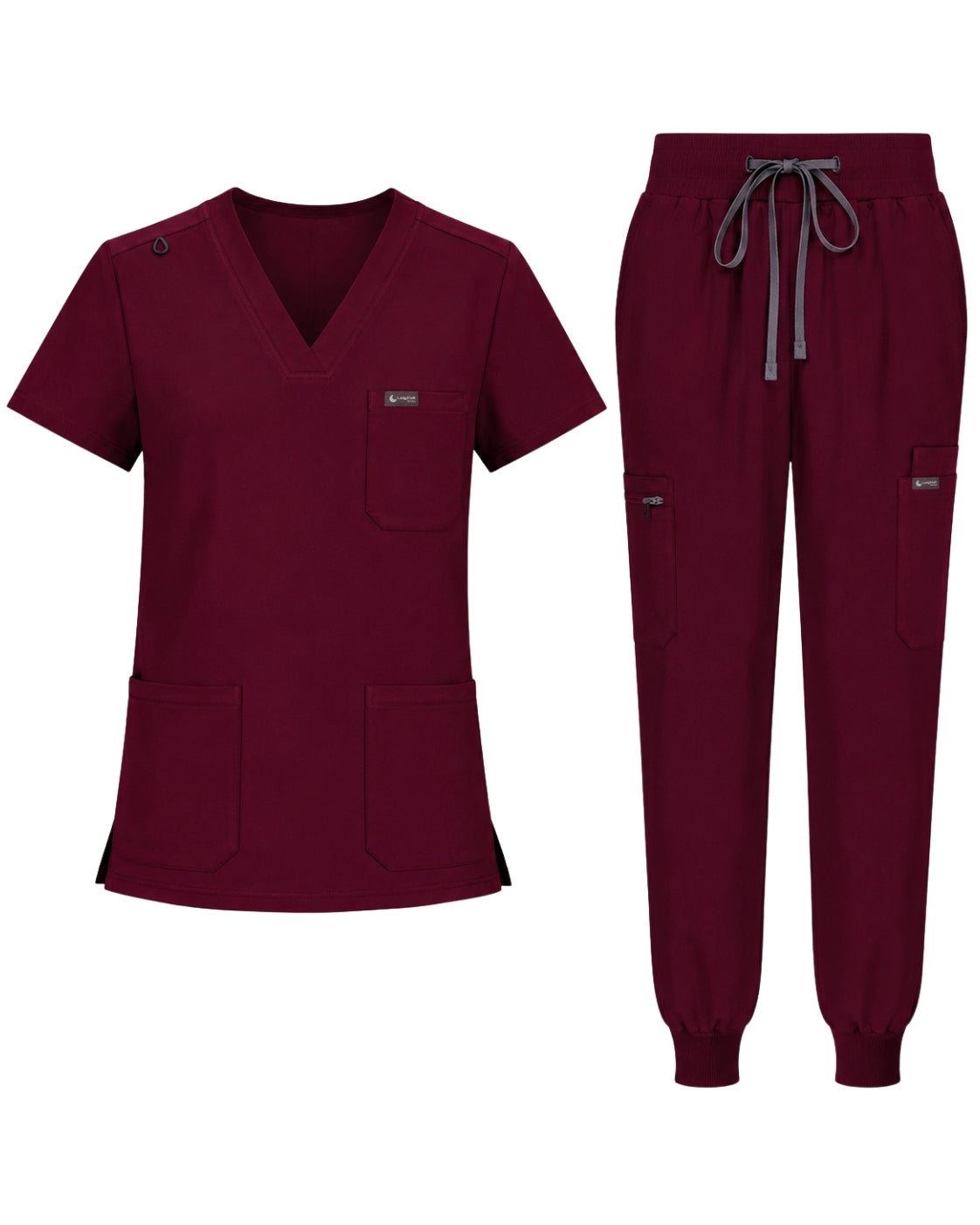 Women's VantaFlex™ Scrub Set Classic V-Neck Top + Jogger Pant - Long Shift Scrubs