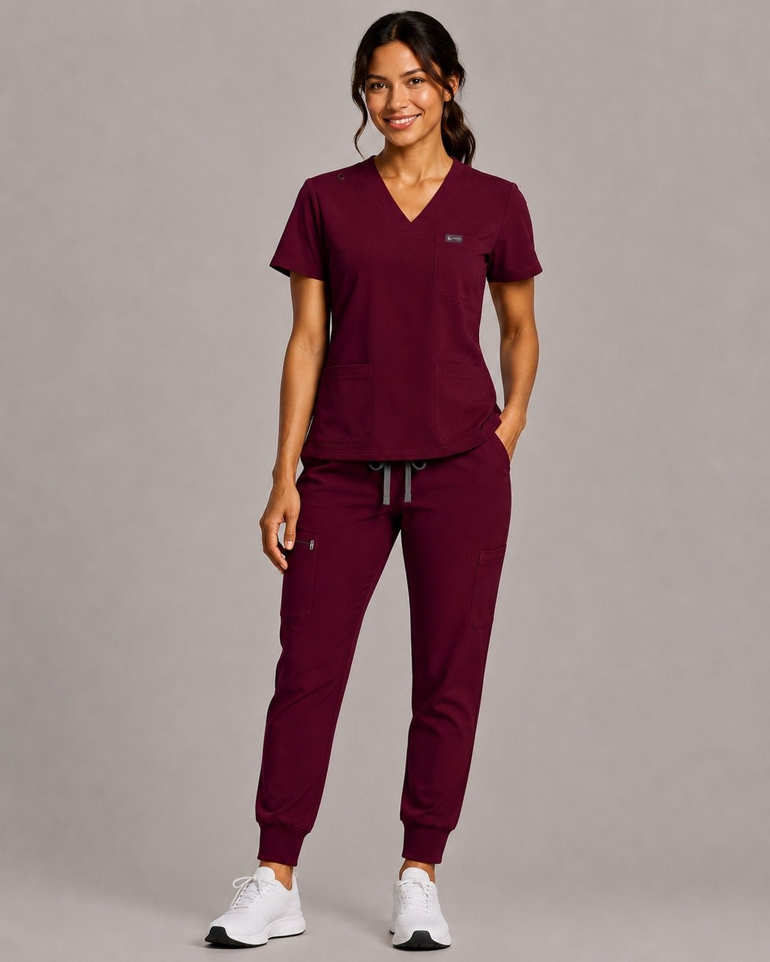 Women's VantaFlex™ Scrub Set Classic V-Neck Top + Jogger Pant - Long Shift Scrubs