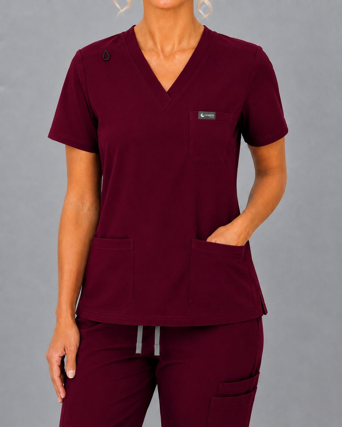 Women's VantaFlex™ Scrub Set Classic V-Neck Top + Jogger Pant - Long Shift Scrubs