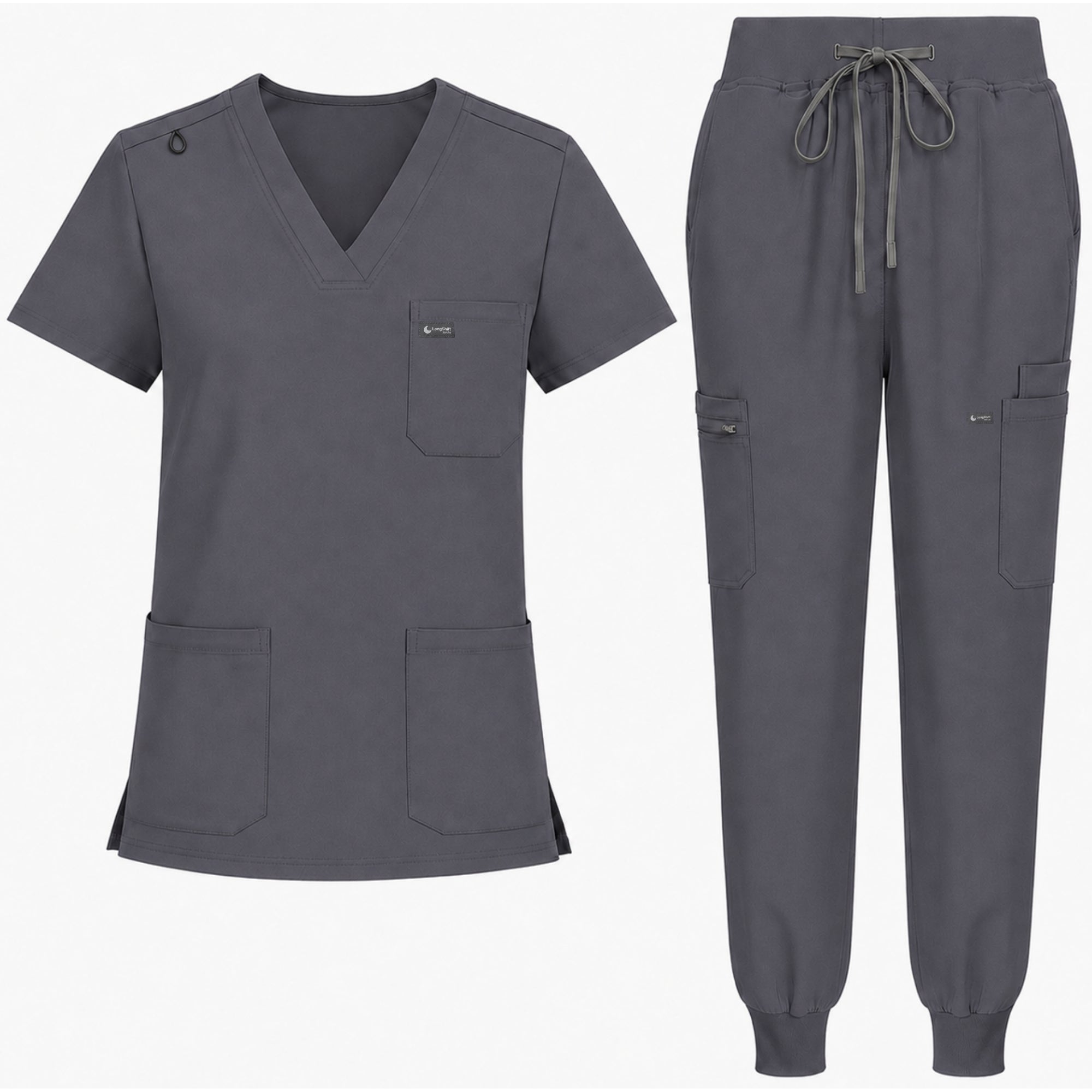 Women's VantaFlex™ Scrub Set Classic V-Neck Top + Jogger Pant - Long Shift Scrubs