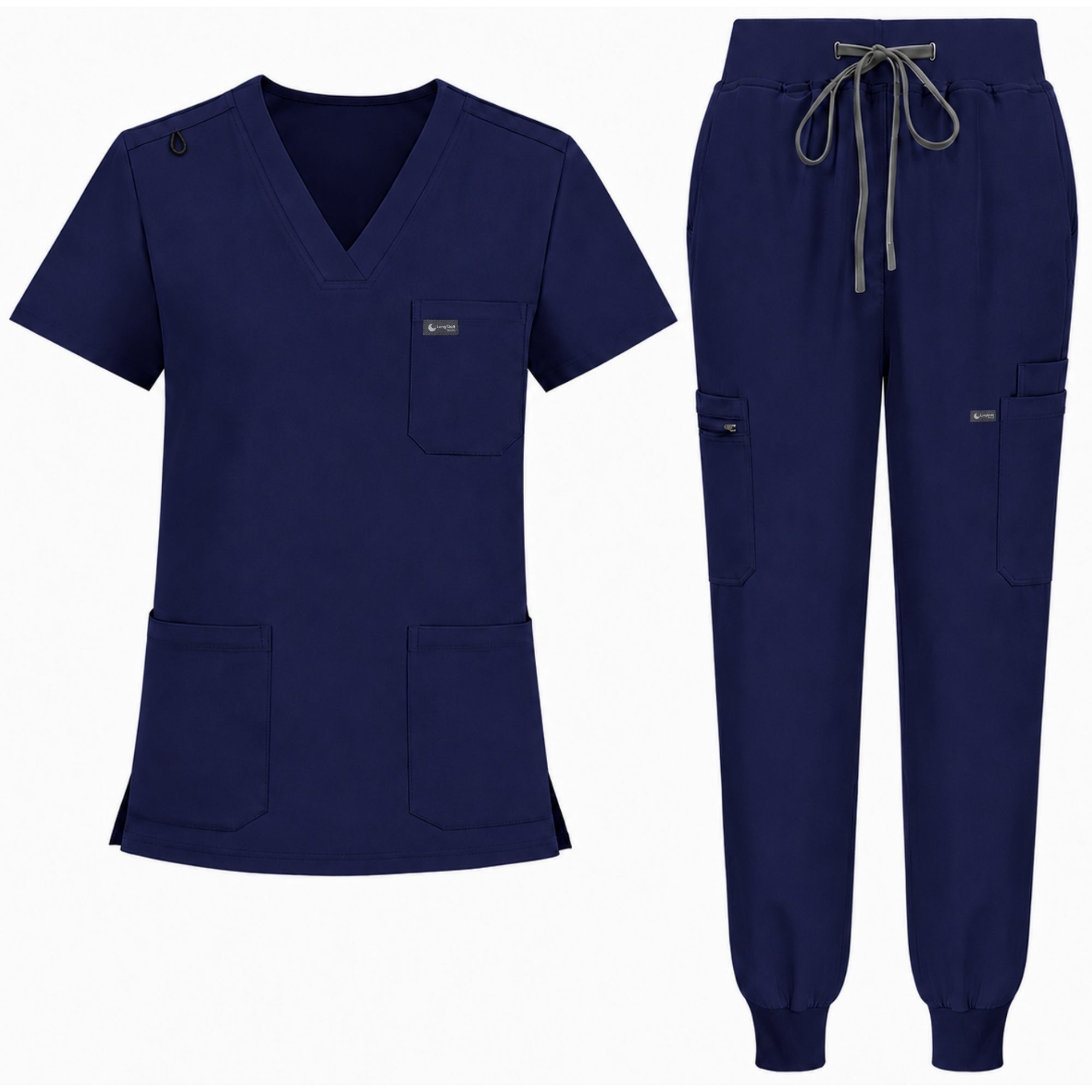 Women's VantaFlex™ Scrub Set Classic V-Neck Top + Jogger Pant - Long Shift Scrubs