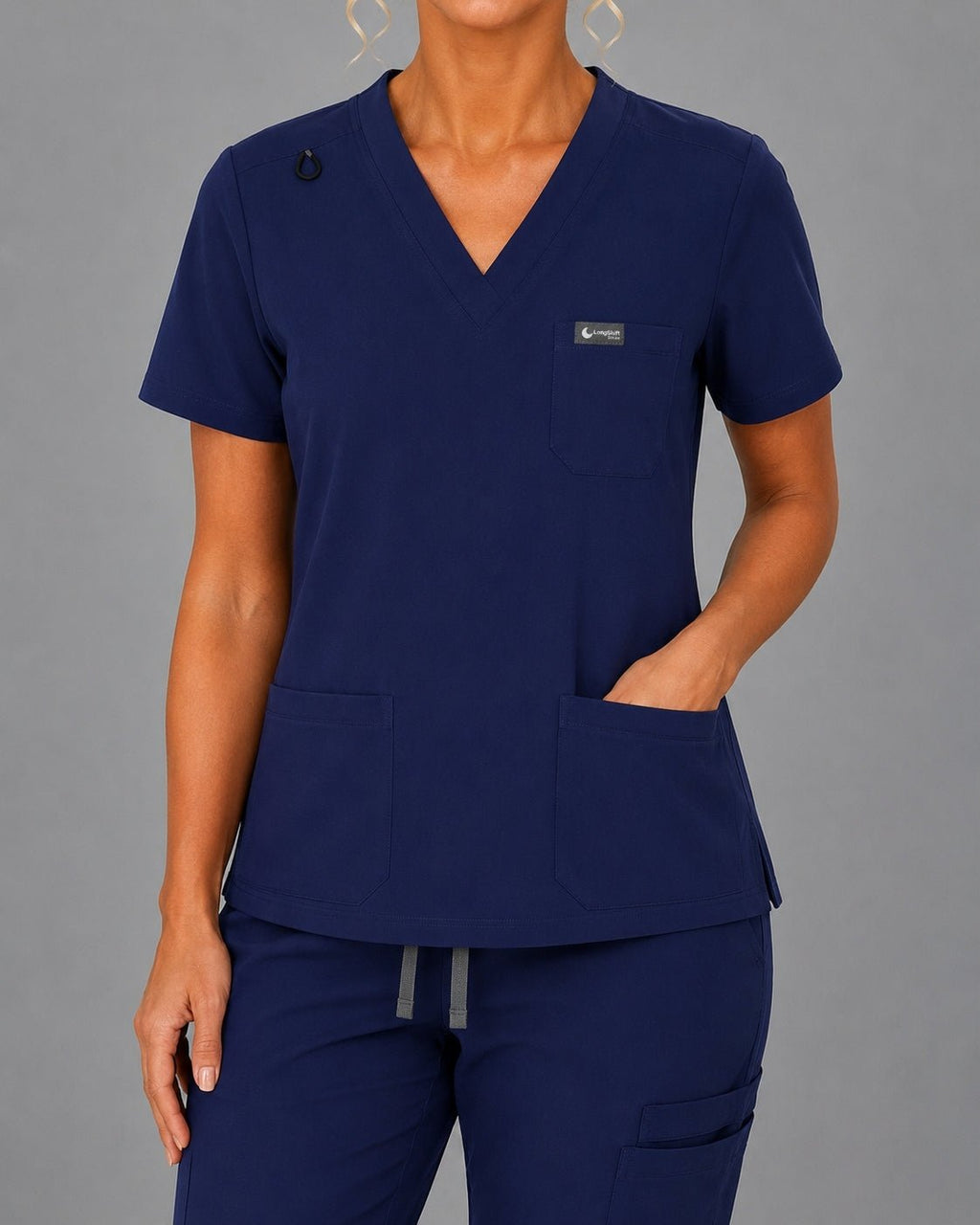 Women's VantaFlex™ Scrub Set Classic V-Neck Top + Jogger Pant - Long Shift Scrubs