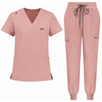 Women's VantaFlex™ Scrub Set Classic V-Neck Top + Jogger Pant - Long Shift Scrubs