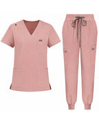 Women's VantaFlex™ Scrub Set Classic V-Neck Top + Jogger Pant - Long Shift Scrubs