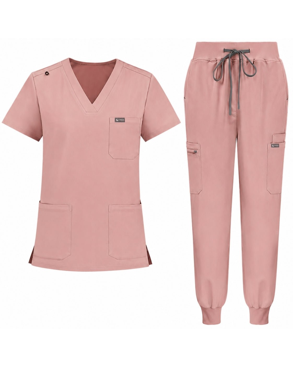 Women's VantaFlex™ Scrub Set Classic V-Neck Top + Jogger Pant - Long Shift Scrubs