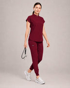 Women's Stretch Jogger Scrubs Set – Multi-Pocket Top & Pants, 12 Colors - Long Shift Scrubs