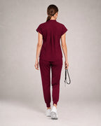 Women's Stretch Jogger Scrubs Set – Multi-Pocket Top & Pants, 12 Colors - Long Shift Scrubs