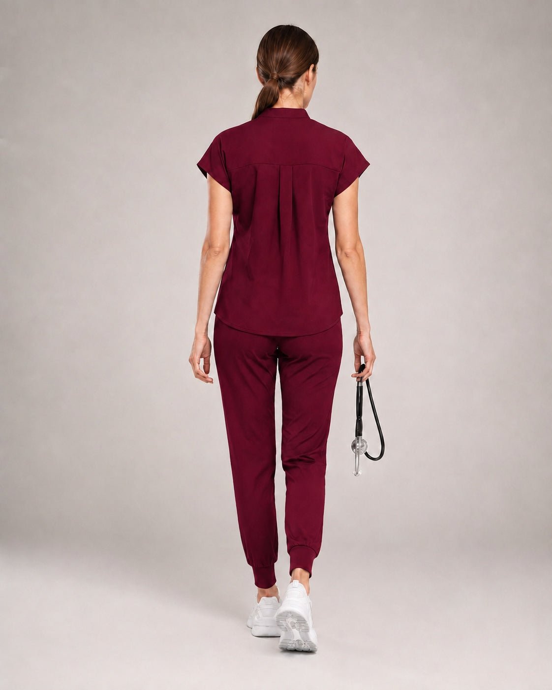 Women's Stretch Jogger Scrubs Set – Multi-Pocket Top & Pants, 12 Colors - Long Shift Scrubs