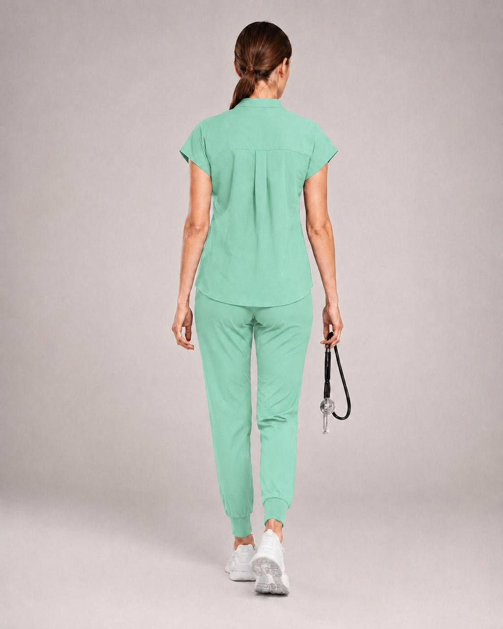 Women's Stretch Jogger Scrubs Set – Multi-Pocket Top & Pants, 12 Colors - Long Shift Scrubs
