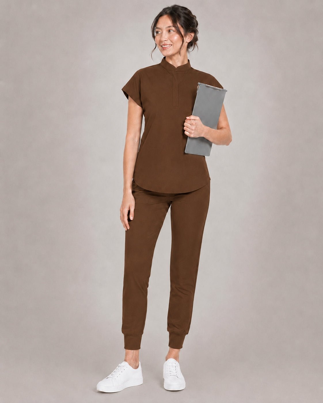 Women's Stretch Jogger Scrubs Set – Multi-Pocket Top & Pants, 12 Colors - Long Shift Scrubs