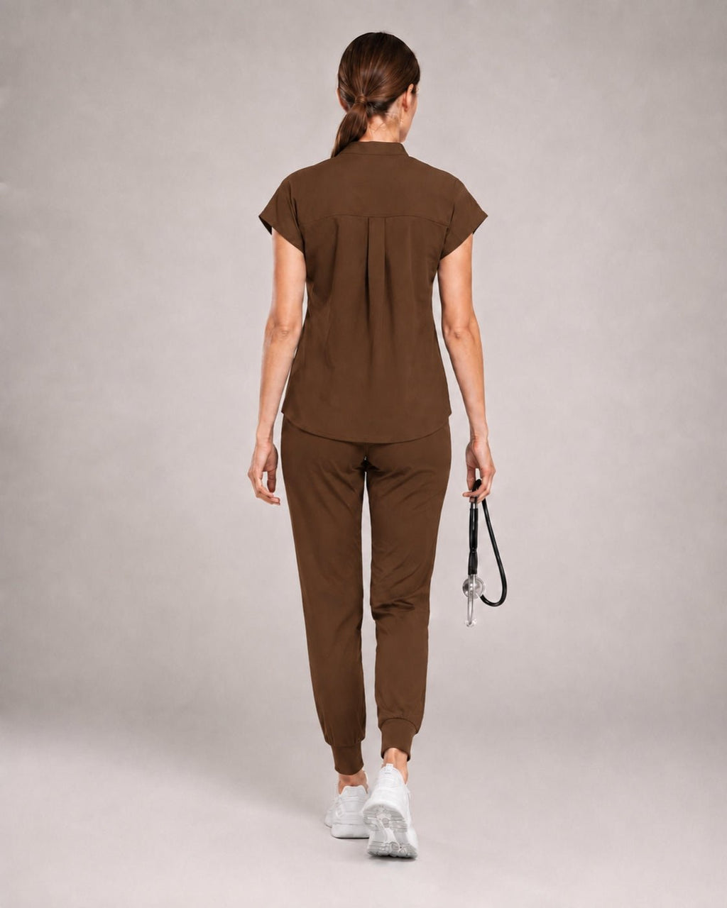 Women's Stretch Jogger Scrubs Set – Multi-Pocket Top & Pants, 12 Colors - Long Shift Scrubs