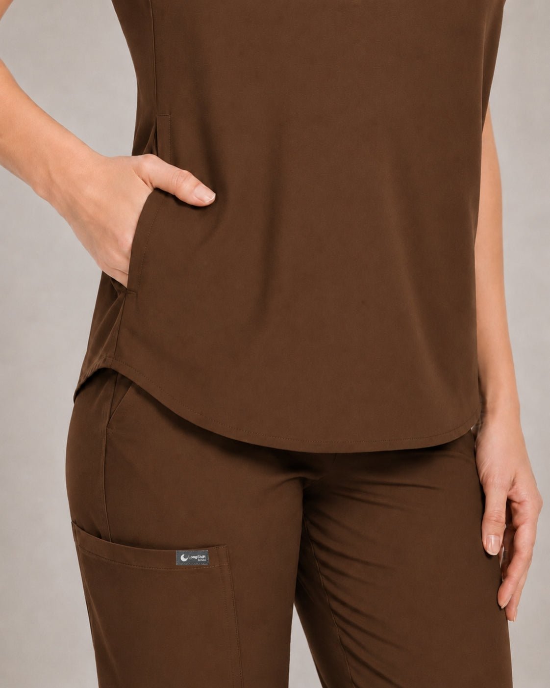 Women's Stretch Jogger Scrubs Set – Multi-Pocket Top & Pants, 12 Colors - Long Shift Scrubs