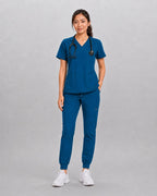 Women's Premium Comfort V-Neck Scrub Set – Stretch Top & Cargo Pocket Jogger Pant, 10 Colors - LSScrubs