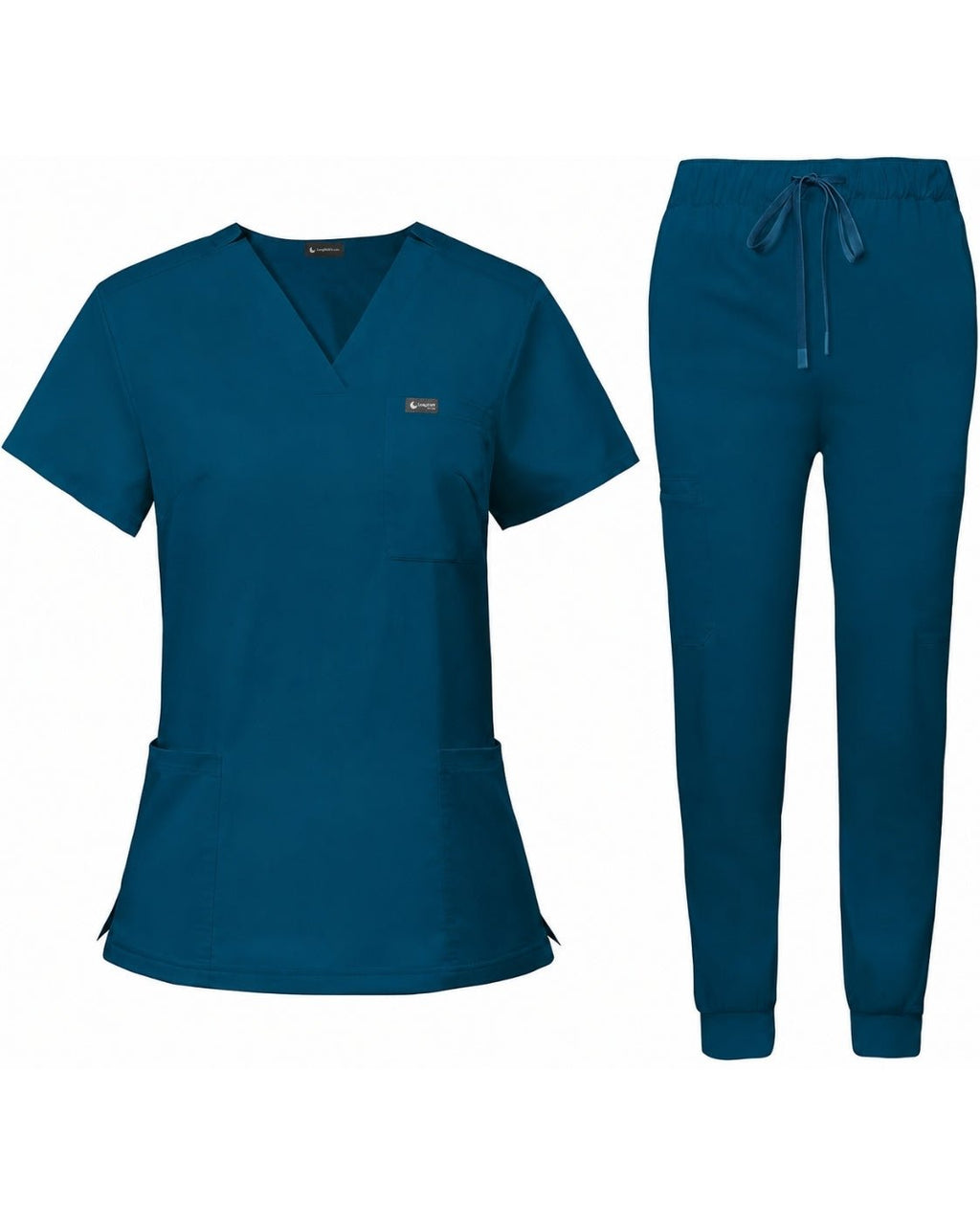 Women's Premium Comfort V-Neck Scrub Set – Stretch Top & Cargo Pocket Jogger Pant, 10 Colors - LSScrubs