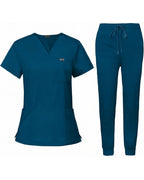 Women's Premium Comfort V-Neck Scrub Set – Stretch Top & Cargo Pocket Jogger Pant, 10 Colors - LSScrubs