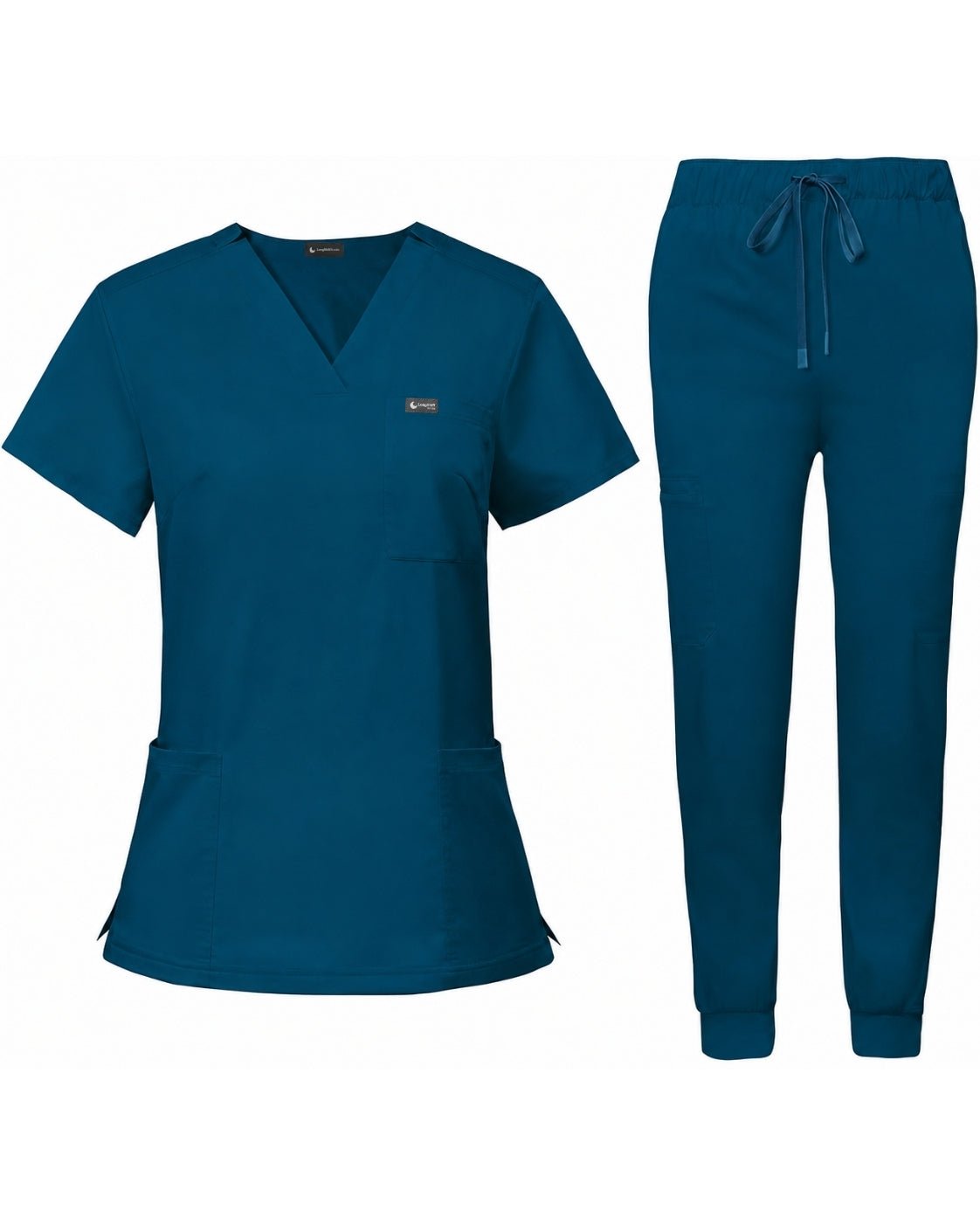 Women's Premium Comfort V-Neck Scrub Set – Stretch Top & Cargo Pocket Jogger Pant, 10 Colors - LSScrubs