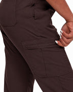 Notched V-Neck Jogger Scrub Set in Espresso