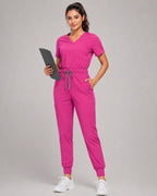 Women's Premium Comfort V-Neck Scrub Set – Stretch Top & Cargo Pocket Jogger Pant, 10 Colors - LSScrubs