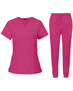 Women's Premium Comfort V-Neck Scrub Set – Stretch Top & Cargo Pocket Jogger Pant, 10 Colors - LSScrubs