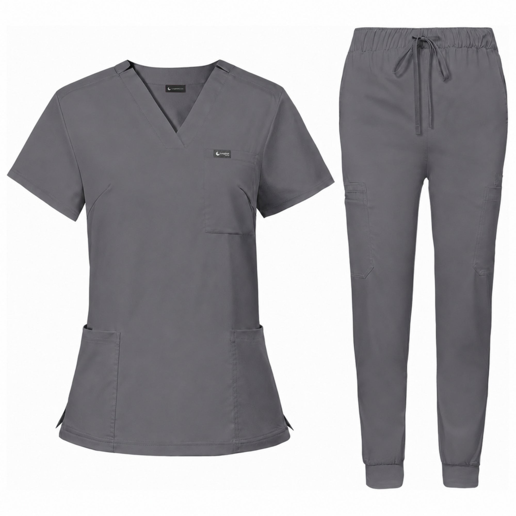 Women's Premium Comfort V-Neck Scrub Set – Stretch Top & Cargo Pocket Jogger Pant, 10 Colors - LSScrubs