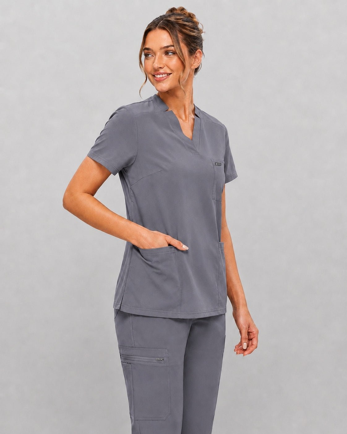 Women's Premium Comfort V-Neck Scrub Set – Stretch Top & Cargo Pocket Jogger Pant, 10 Colors - LSScrubs