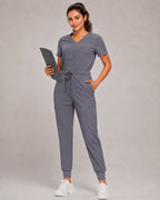 Women's Premium Comfort V-Neck Scrub Set – Stretch Top & Cargo Pocket Jogger Pant, 10 Colors - LSScrubs