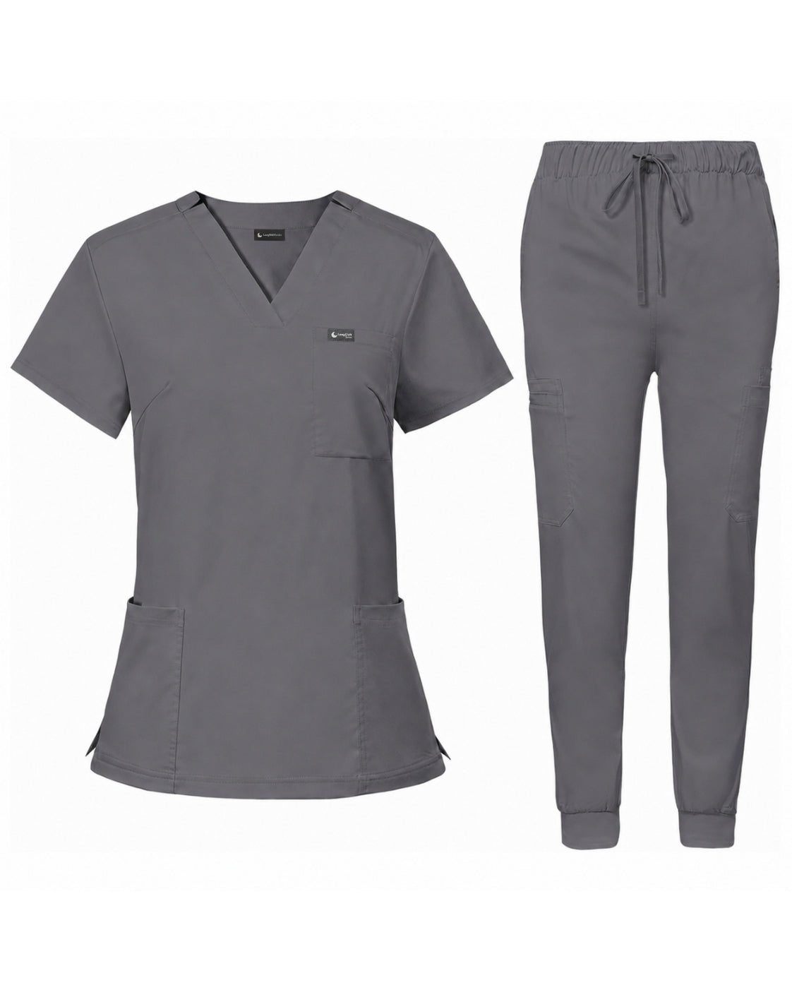 Women's Premium Comfort V-Neck Scrub Set – Stretch Top & Cargo Pocket Jogger Pant, 10 Colors - LSScrubs