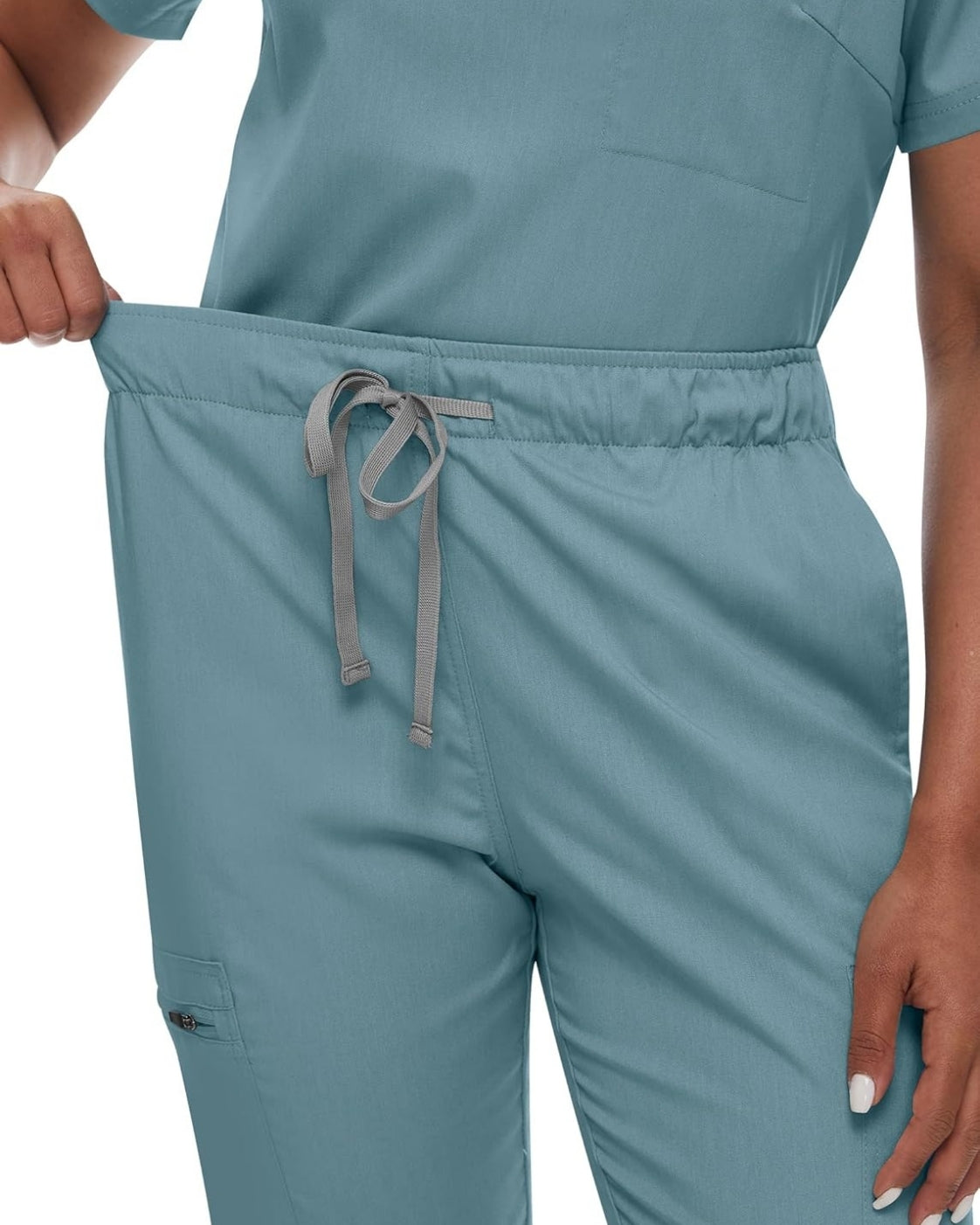 Women's Premium Comfort V-Neck Scrubs Set – Stretch Top & Cargo Pocket Jogger Pants, 10 Colors