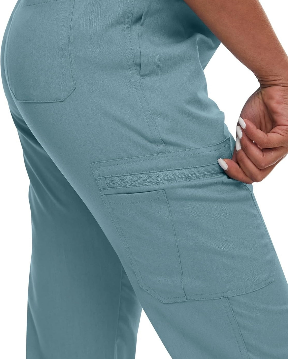 Women's Premium Comfort V-Neck Scrubs Set – Stretch Top & Cargo Pocket Jogger Pants, 10 Colors