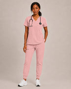 Women's Premium Comfort V-Neck Scrubs Set – Stretch Top & Cargo Pocket Jogger Pants, 10 Colors