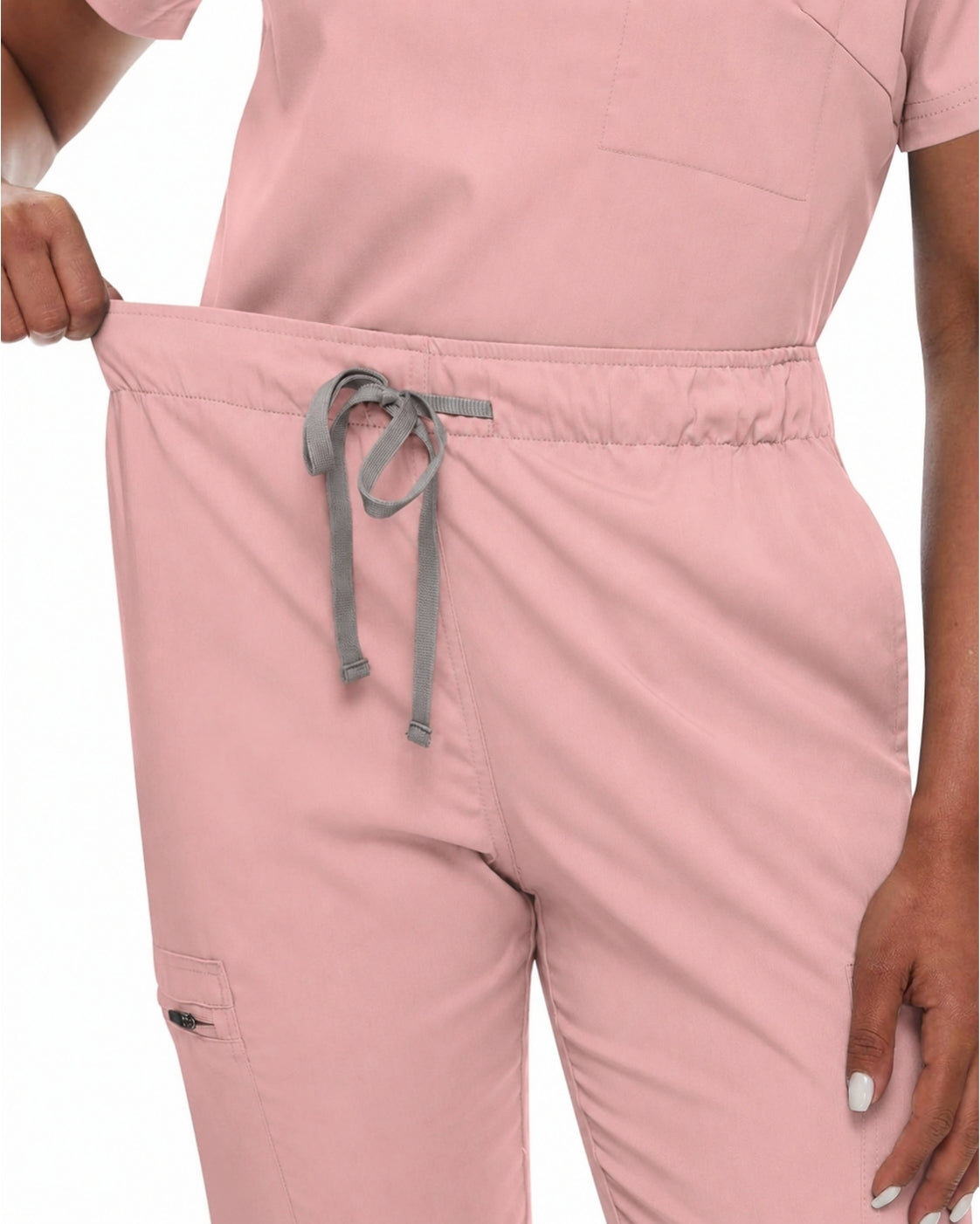 Women's Premium Comfort V-Neck Scrubs Set – Stretch Top & Cargo Pocket Jogger Pants, 10 Colors