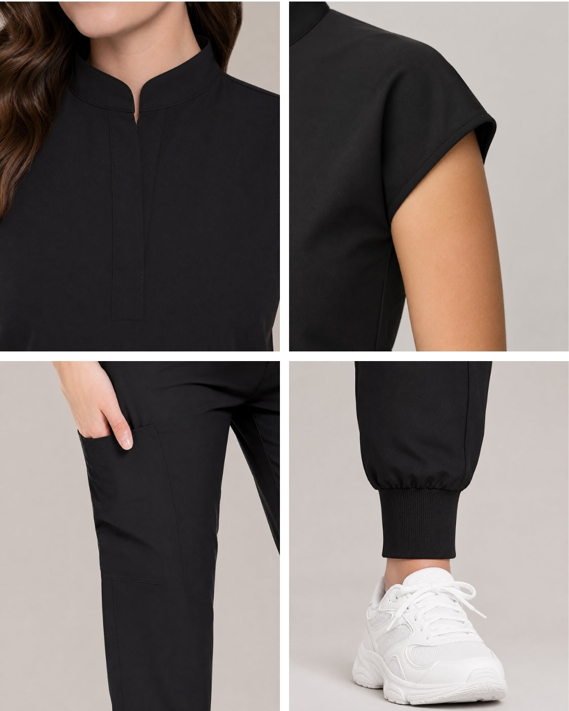 Women's Stretch Jogger Scrubs Set – Multi-Pocket Top & Pants, 9 Colors