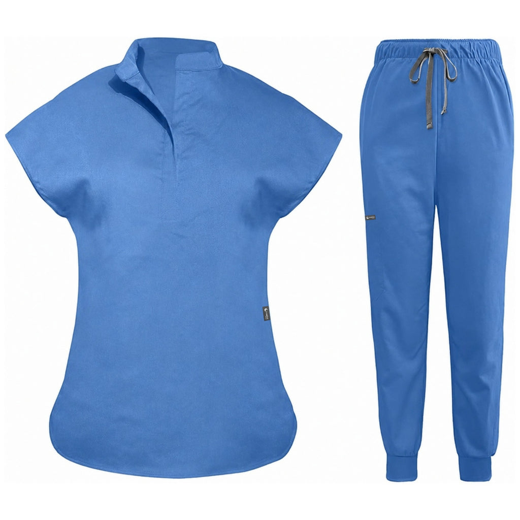 Women's Stretch Jogger Scrubs Set – Multi-Pocket Top & Pants, 9 Colors