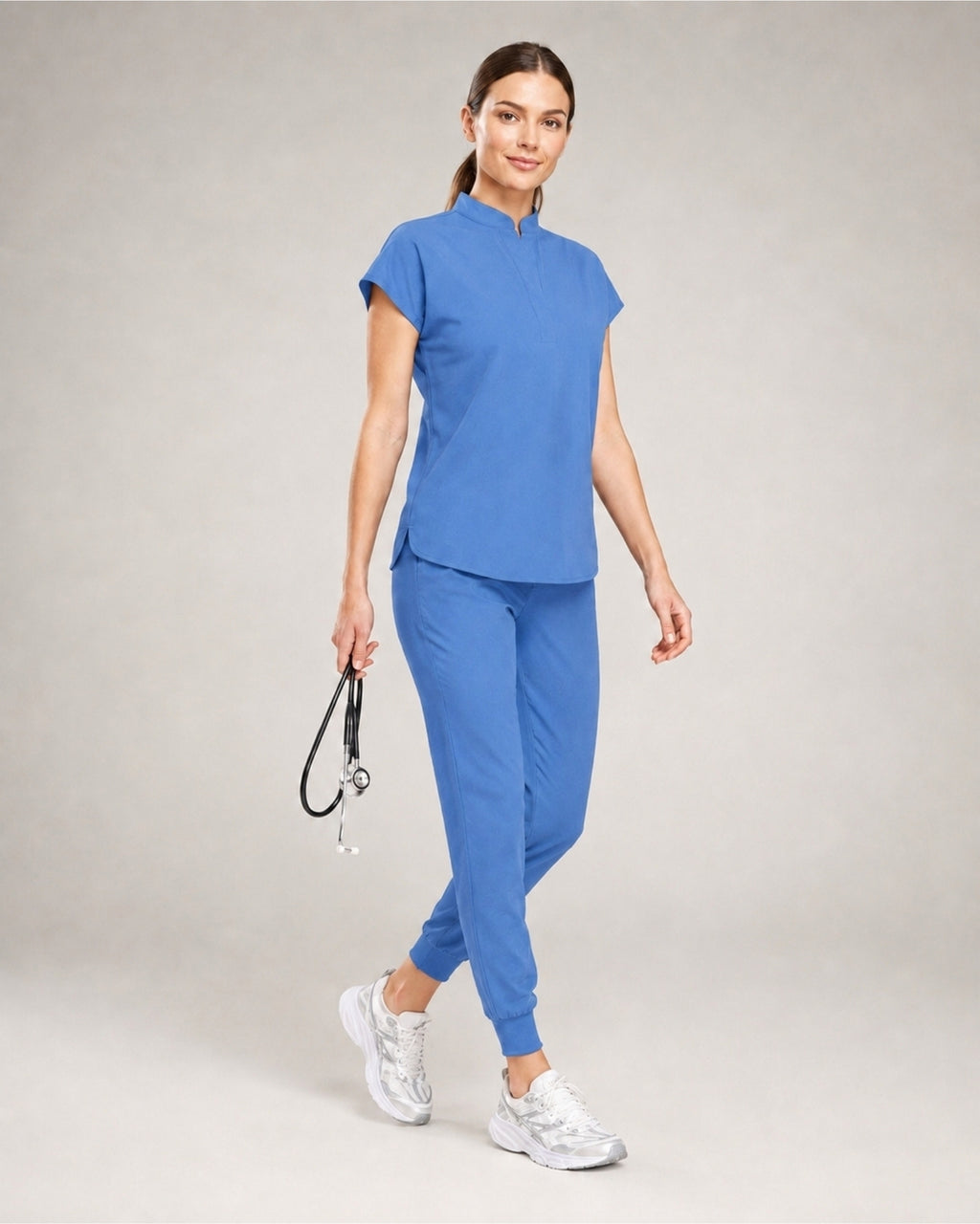 Women's Stretch Jogger Scrubs Set – Multi-Pocket Top & Pants, 9 Colors