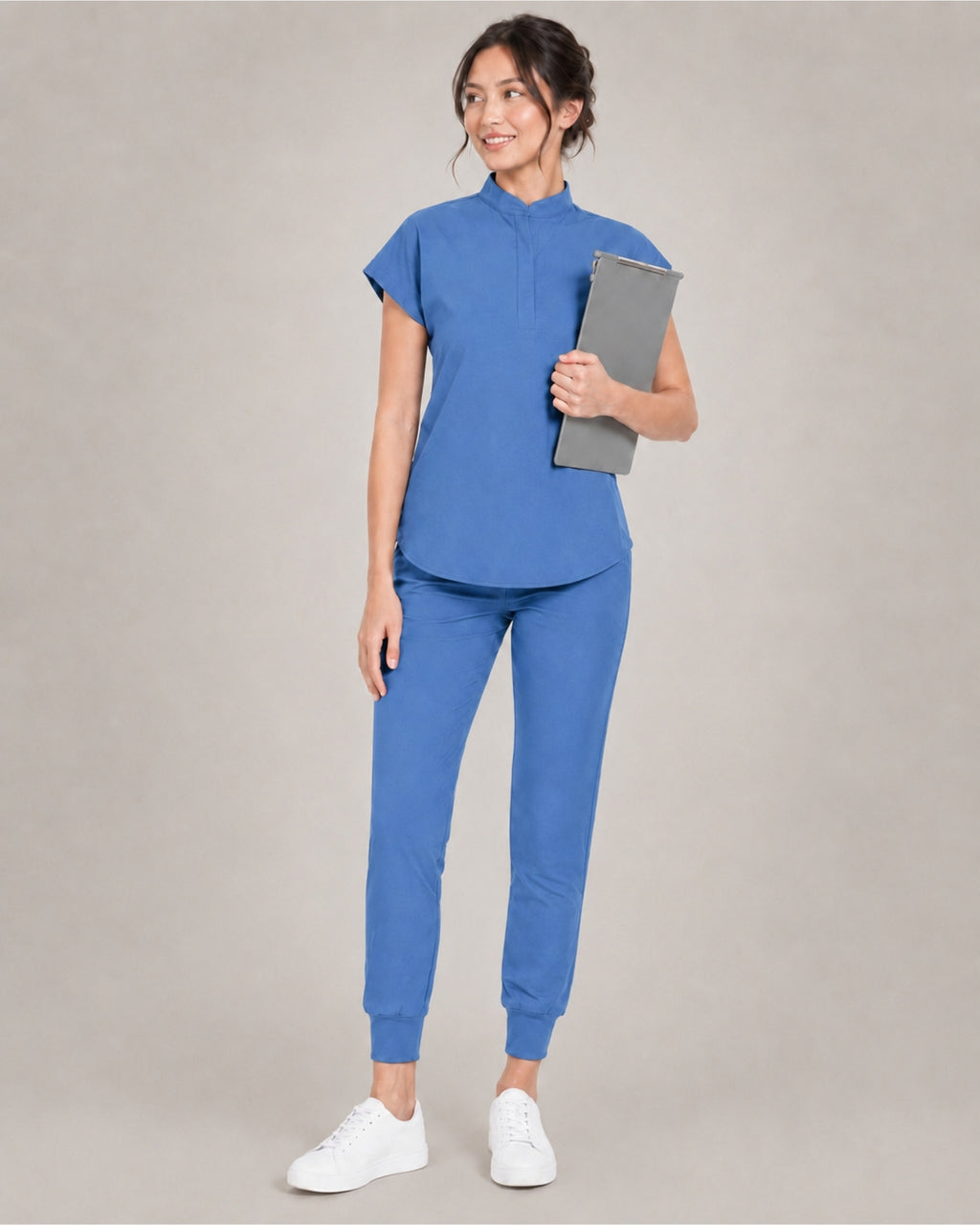 Women's Stretch Jogger Scrubs Set – Multi-Pocket Top & Pants, 9 Colors