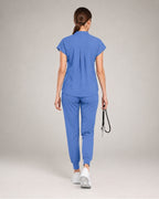Women's Stretch Jogger Scrubs Set – Multi-Pocket Top & Pants, 9 Colors