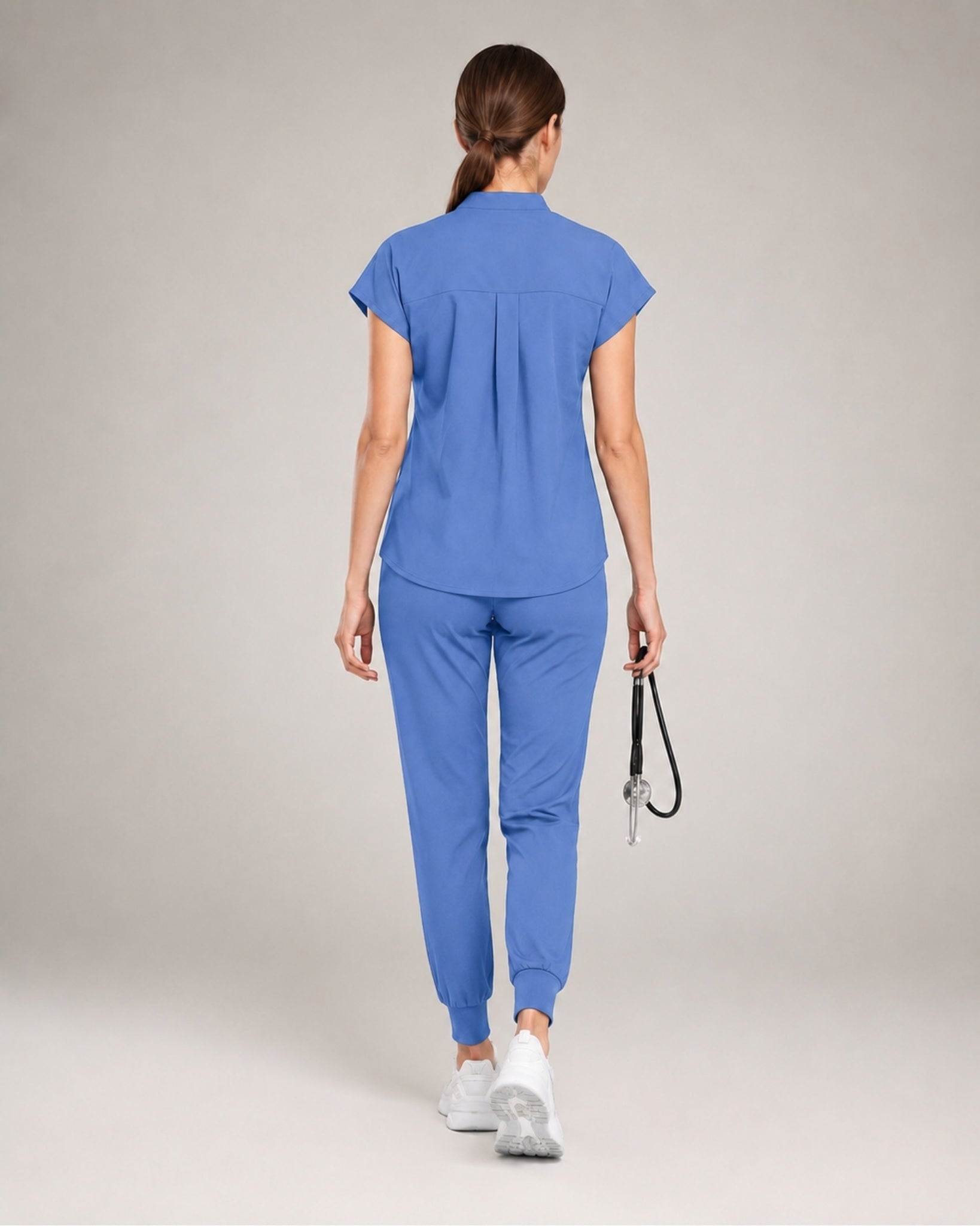 Women's Stretch Jogger Scrubs Set – Multi-Pocket Top & Pants, 9 Colors