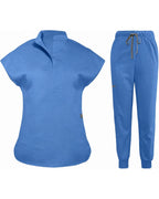 Women's Stretch Jogger Scrubs Set – Multi-Pocket Top & Pants, 9 Colors