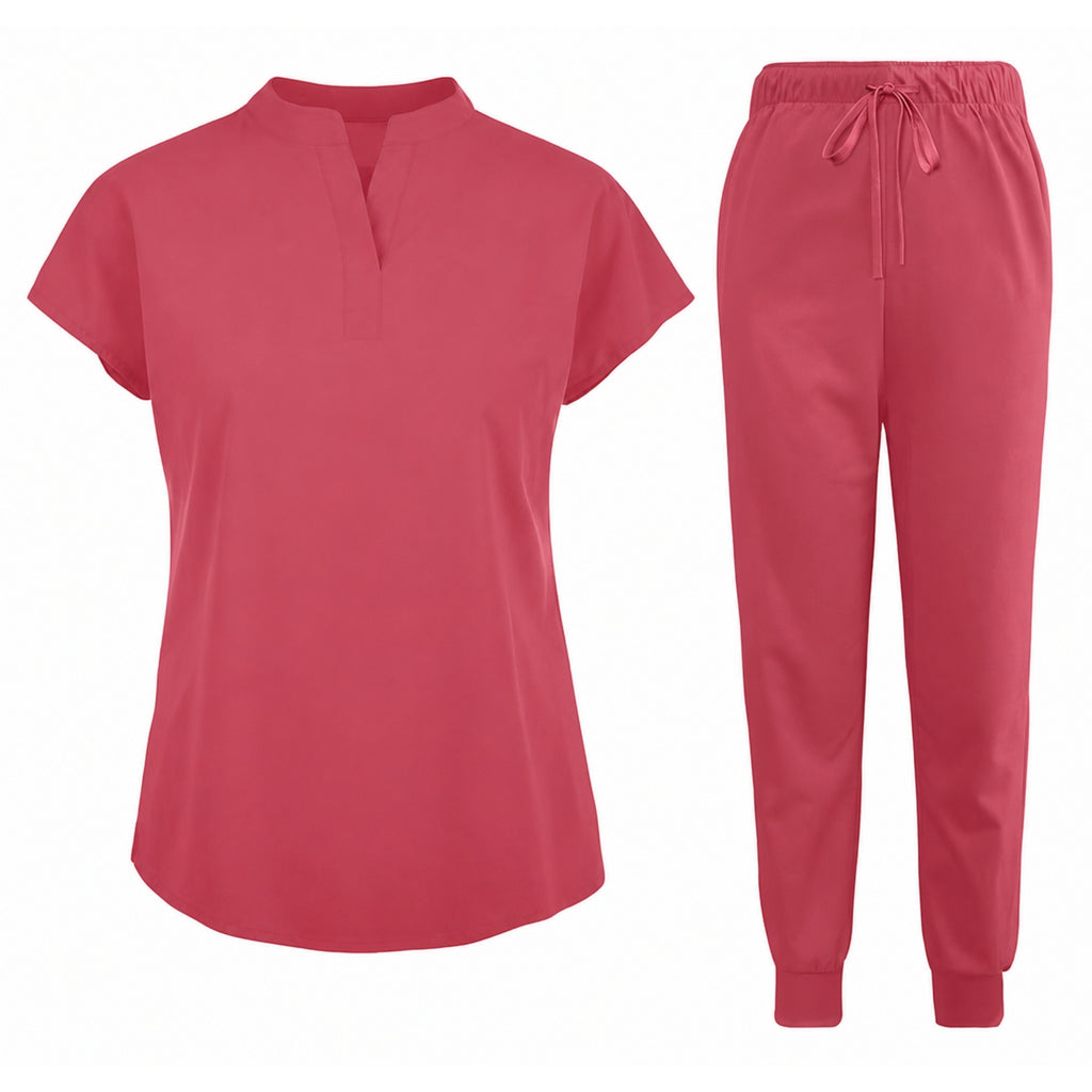 Women's Stretch Jogger Scrubs Set – Multi-Pocket Top & Pants, 9 Colors