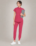 Women's Stretch Jogger Scrubs Set – Multi-Pocket Top & Pants, 9 Colors