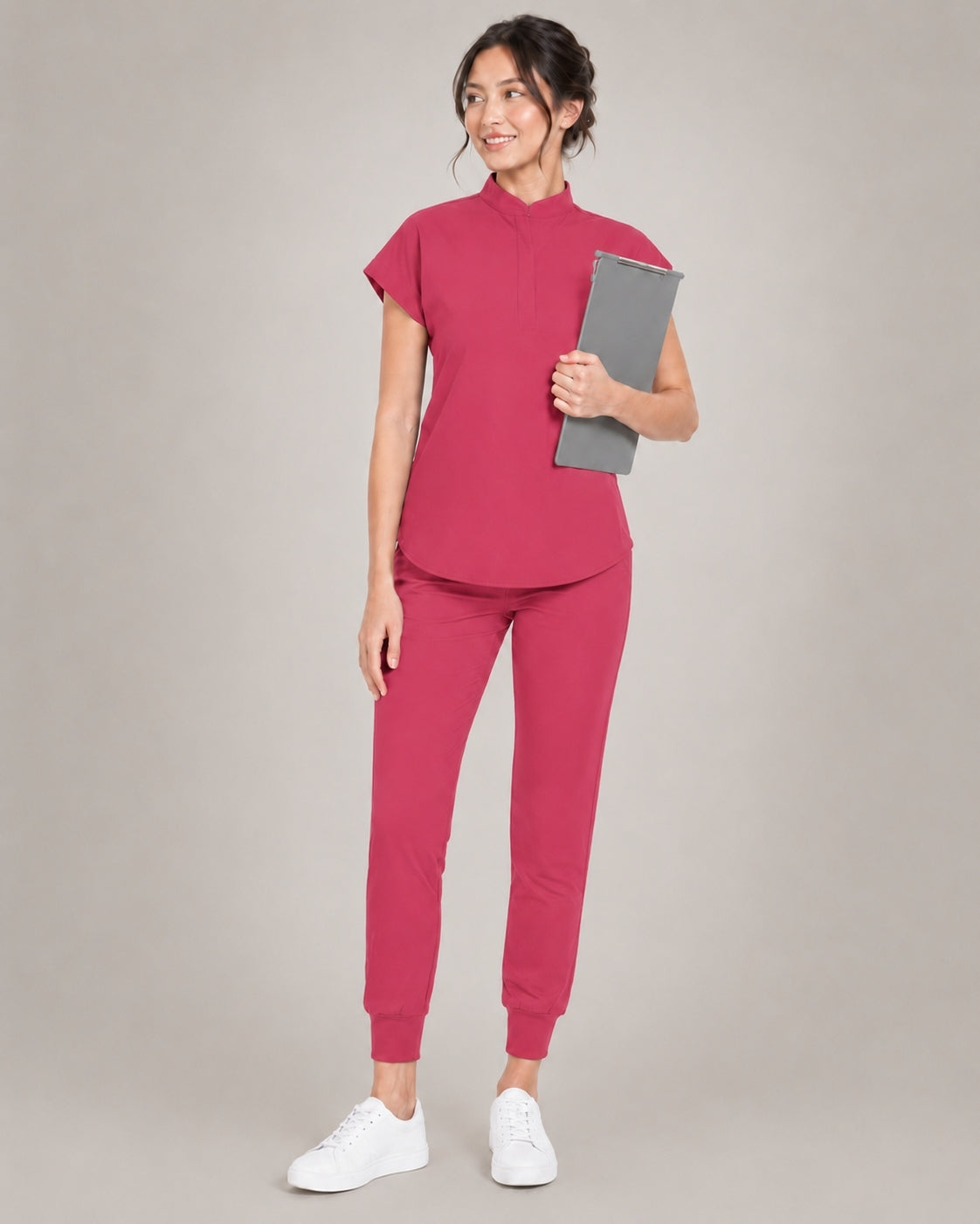 Women's Stretch Jogger Scrubs Set – Multi-Pocket Top & Pants, 9 Colors