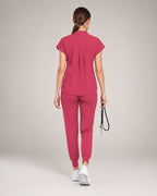 Women's Stretch Jogger Scrubs Set – Multi-Pocket Top & Pants, 9 Colors