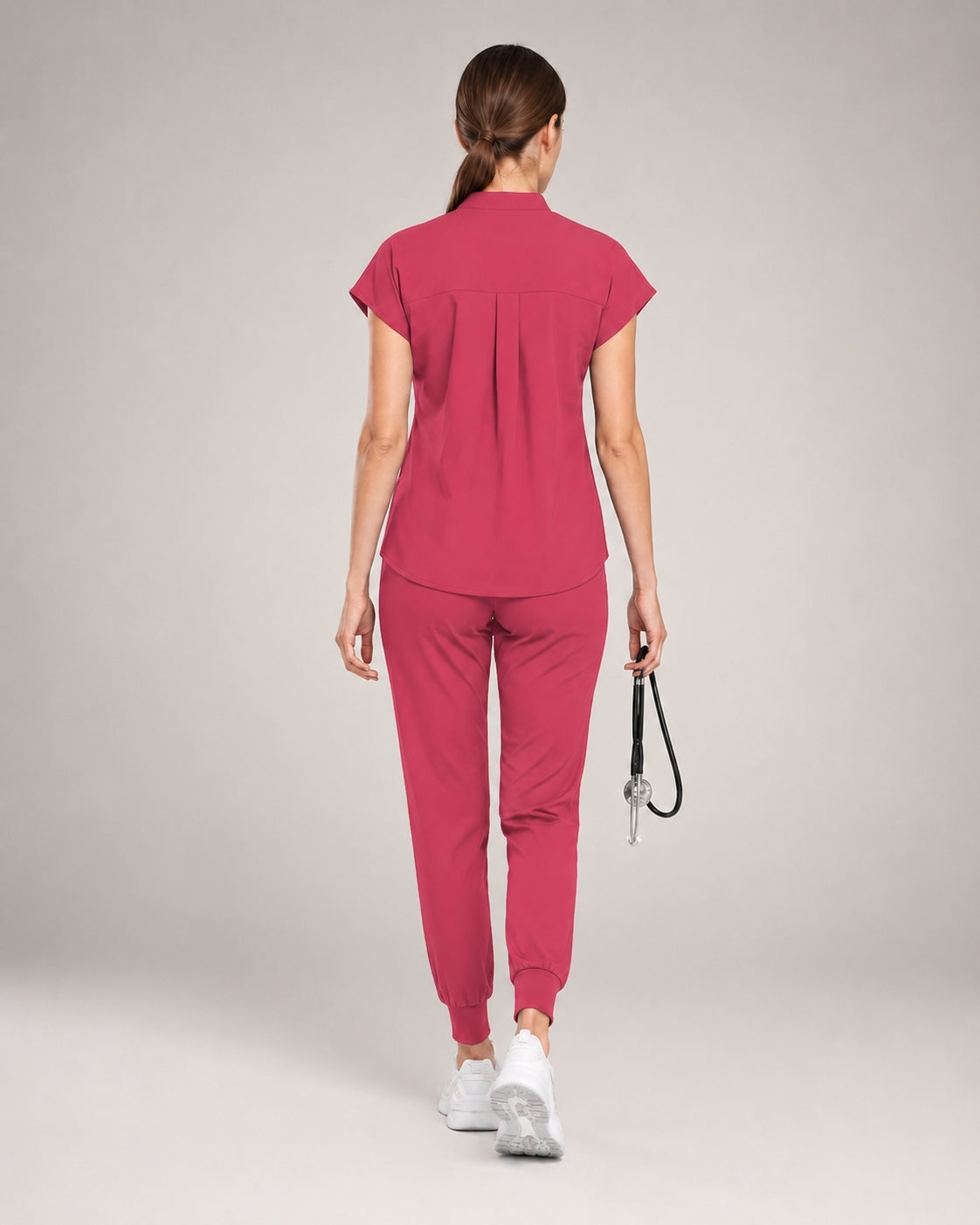 Women's Stretch Jogger Scrubs Set – Multi-Pocket Top & Pants, 9 Colors