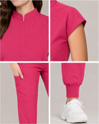 Women's Stretch Jogger Scrubs Set – Multi-Pocket Top & Pants, 9 Colors