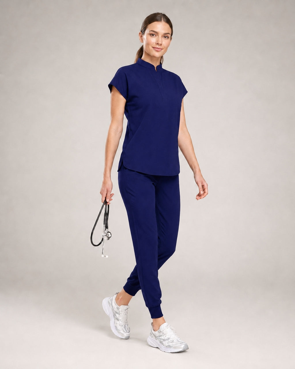Women's Stretch Jogger Scrubs Set – Multi-Pocket Top & Pants, 9 Colors