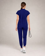 Women's Stretch Jogger Scrubs Set – Multi-Pocket Top & Pants, 9 Colors
