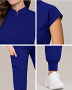 Women's Stretch Jogger Scrubs Set – Multi-Pocket Top & Pants, 9 Colors
